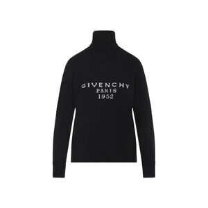 GIVENCHY Paris 1952 Logo Turtleneck Sweater Women BLACK Sweaters & Knitwear